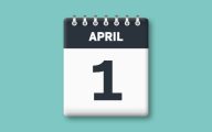1 April on flip calendar