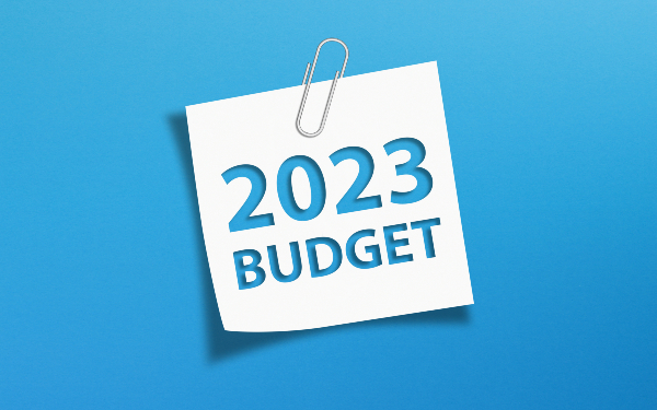 2023 budget written on a piece of paper