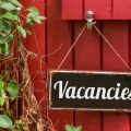 Old metal sign with the inscription Vacancies