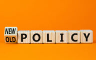 Blocks illustrating a change of policy