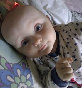 Finley Boden in cot