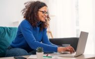 Woman working at home