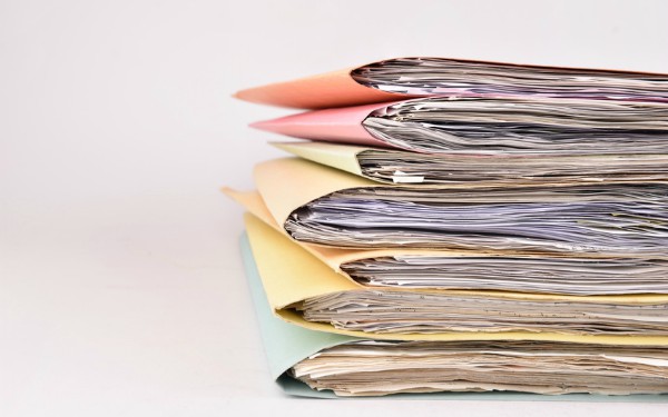 paperwork Stacked files on isolated background