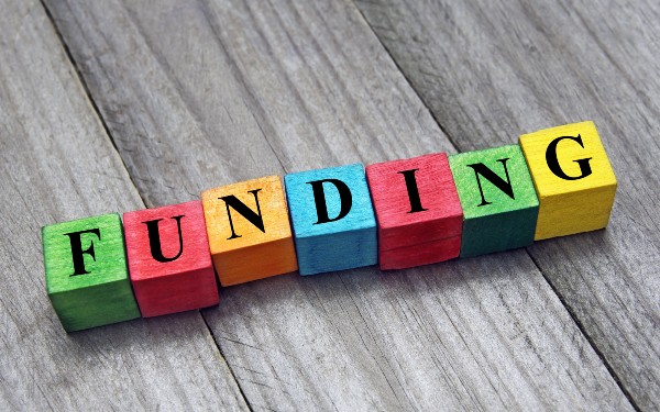 Blocks spelling out the word 'funding'