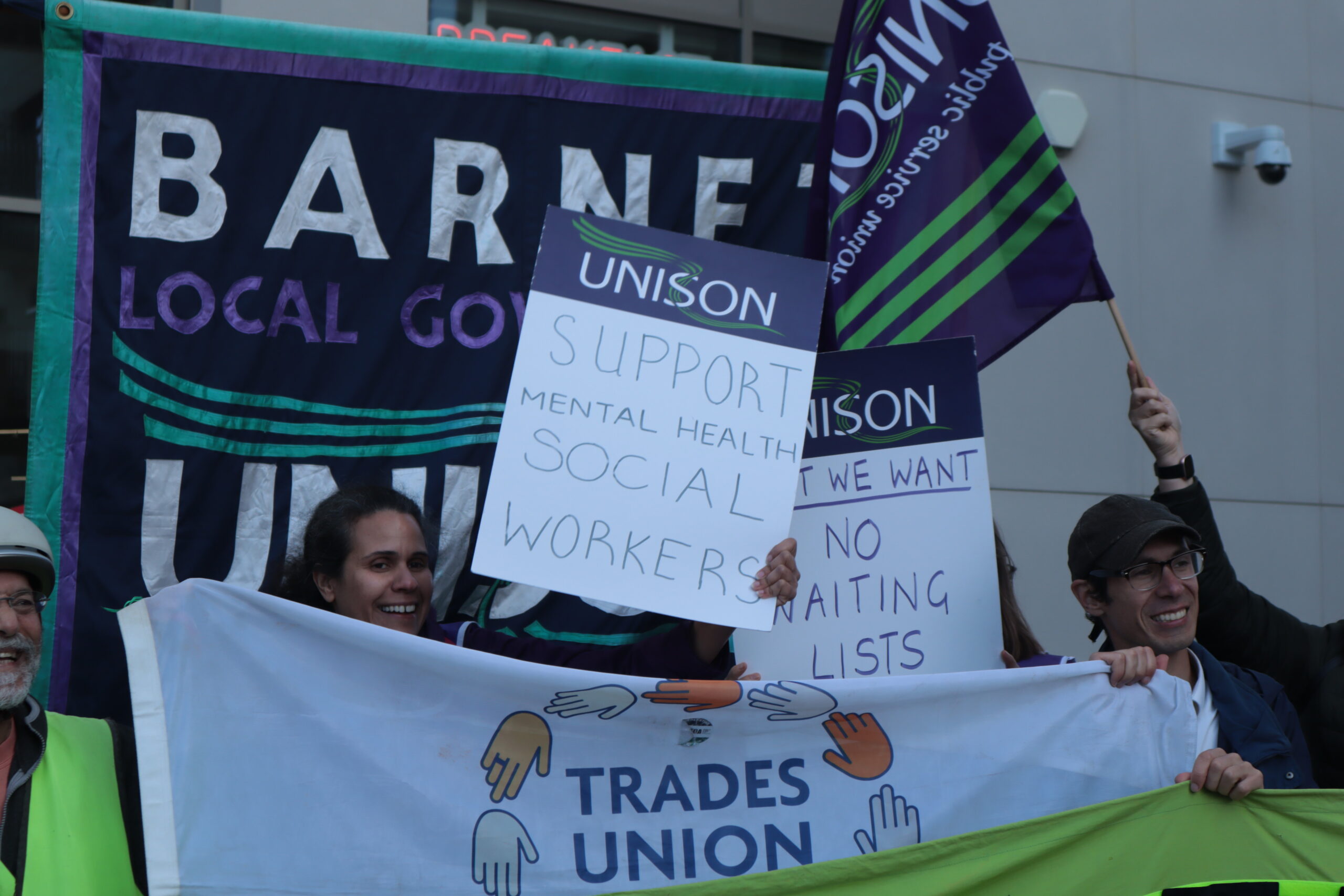 Social workers striking