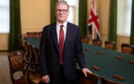 Prime minister Keir Starmer standing in the cabinet room in 10 Downing Street