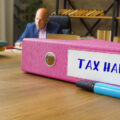 Financial concept meaning TAX HAVEN with inscription on the File Folder.