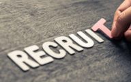 The word 'recruit' spelt out