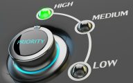 Priority dial with the settings high, medium and low