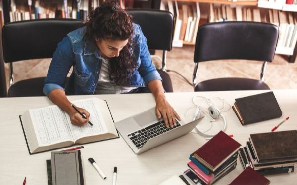 Image of student at work