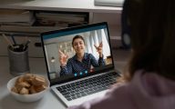 Two people on a video call