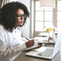 Young social worker working remotely