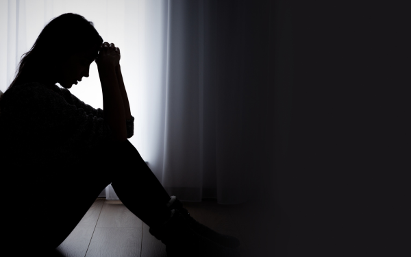 distraught woman