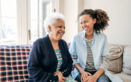 Care worker and older woman