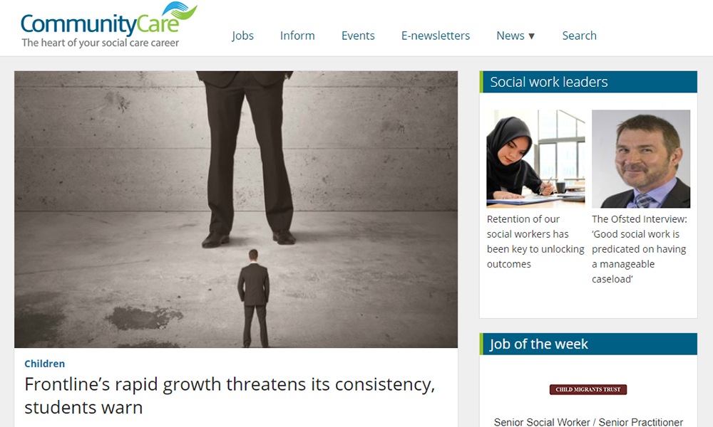 Community Care homepage
